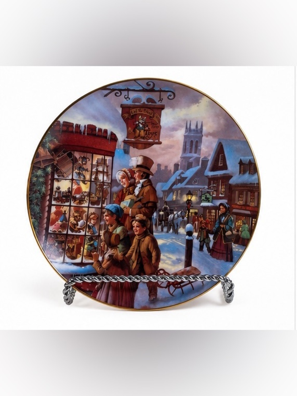 Lloyd Garrison The Toy Store Christmas Collector Plate 1990 W.S. George Scenes